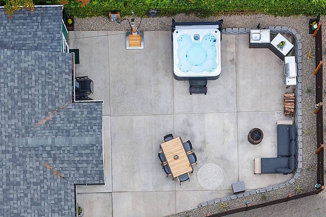 The finished courtyard from above