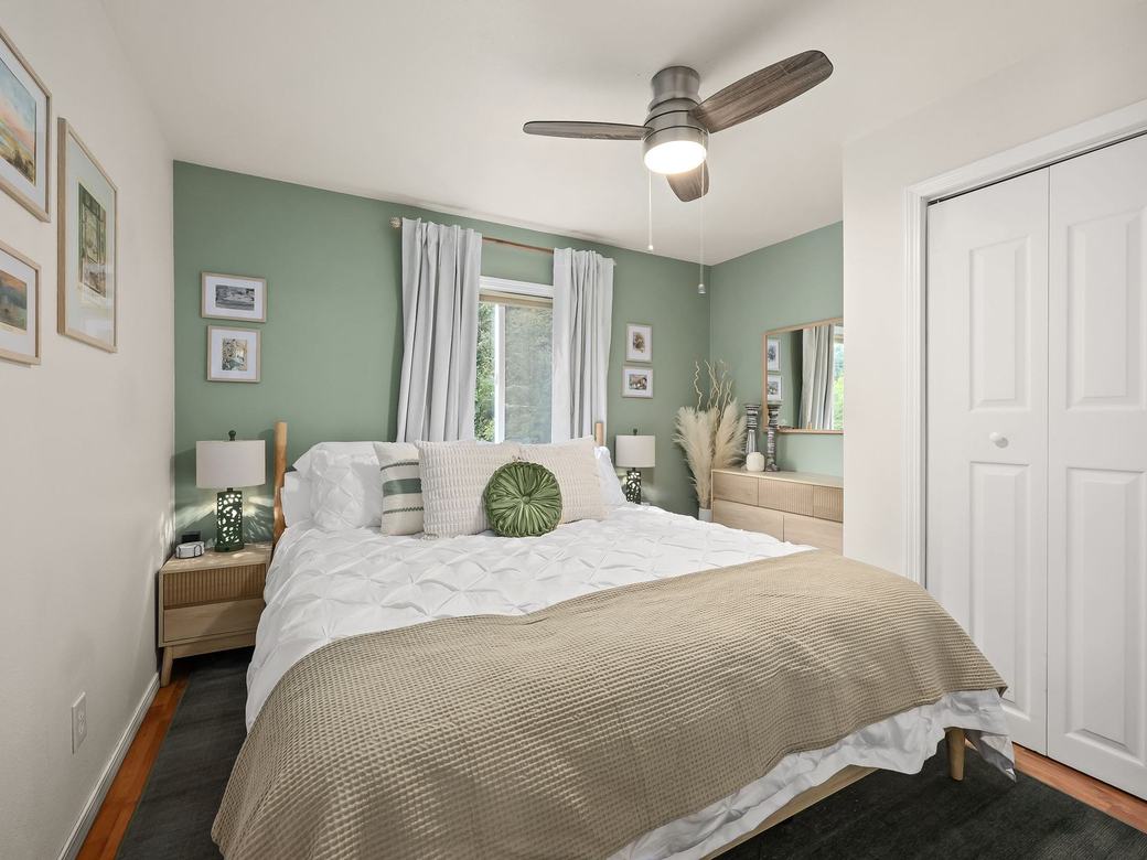 The primary bedroom at The Resthouse